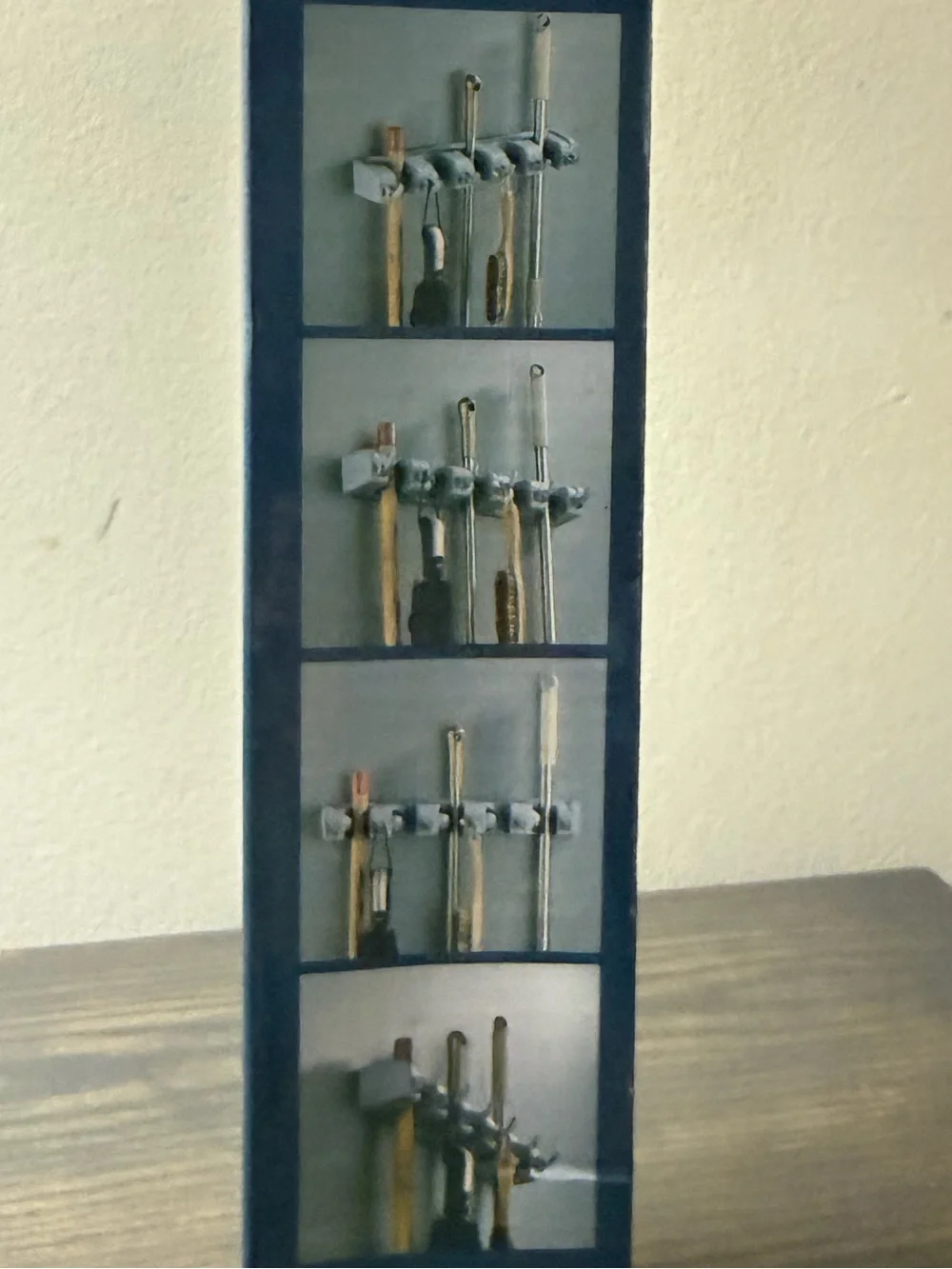 Wall-Mounted Broom Mop Tool Organizer - Gray